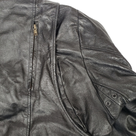 Motorcycle Leather Jacket Biker Diamond Plate Size 2XL - Picture 2 of 7